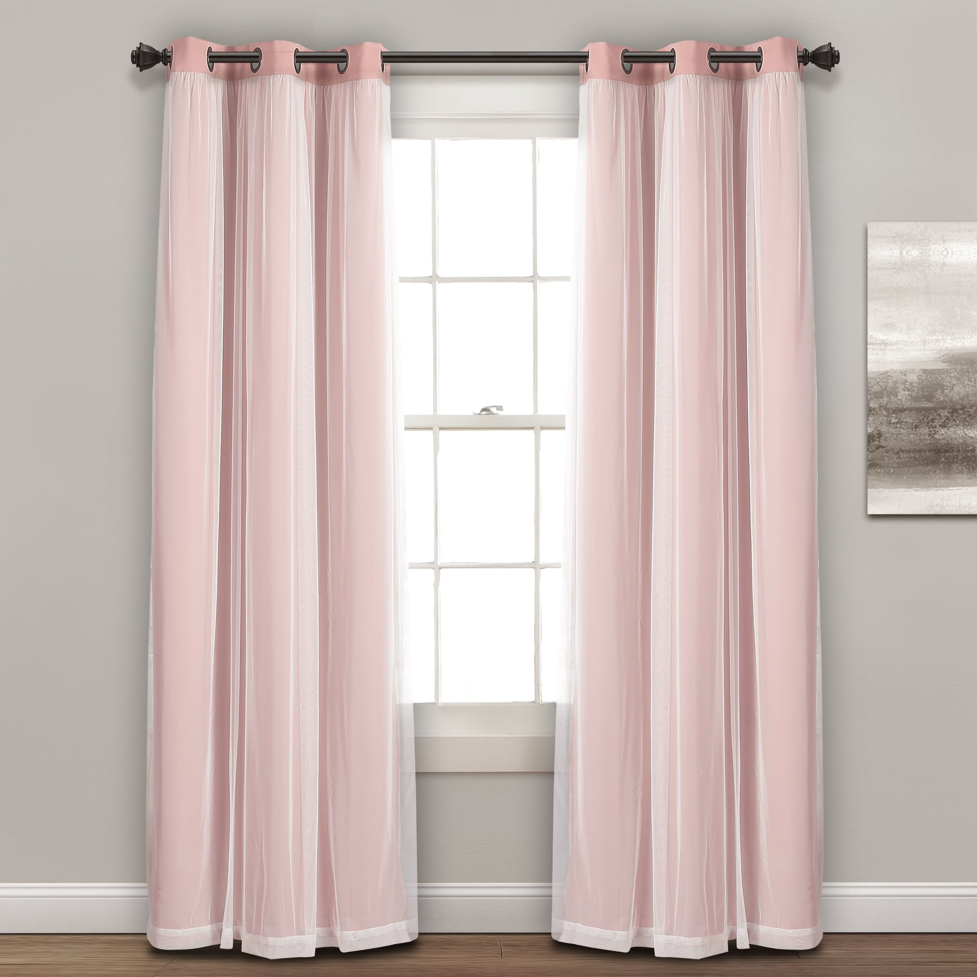 Paire de panneaux transparents à œillets Lush Decor avec doublure occultante isolante