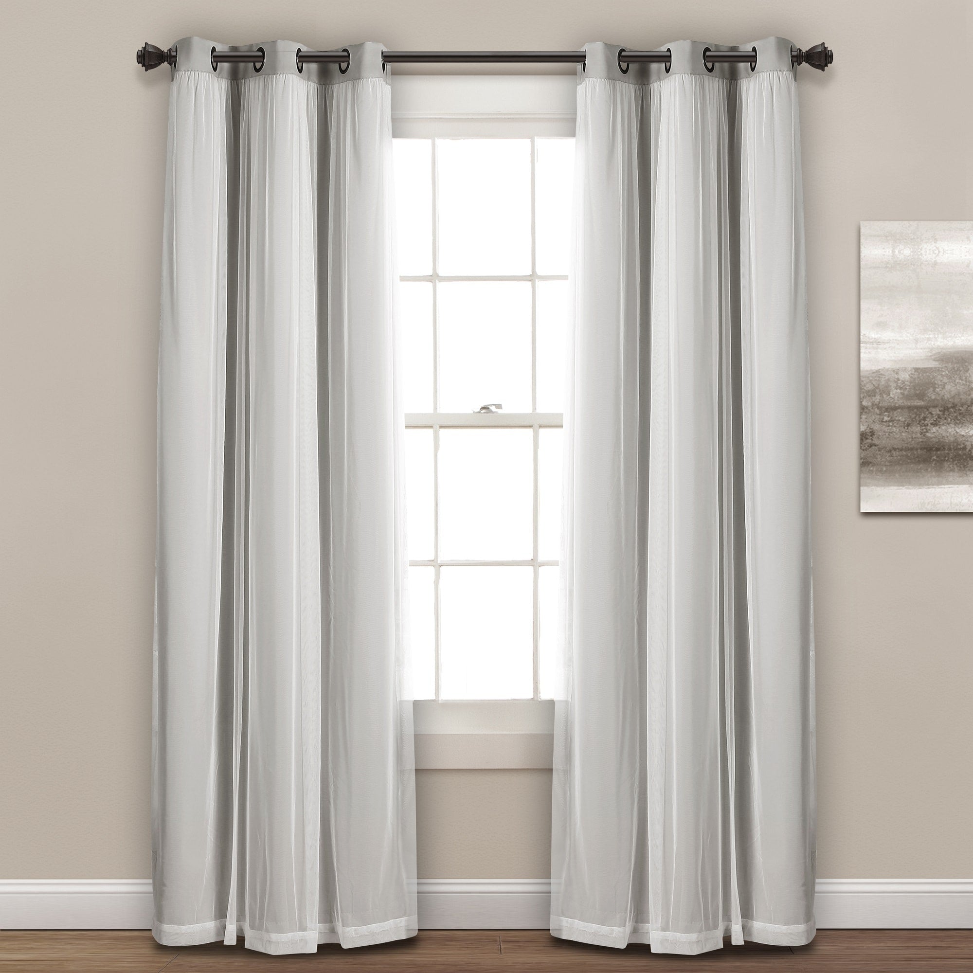 Paire de panneaux transparents à œillets Lush Decor avec doublure occultante isolante