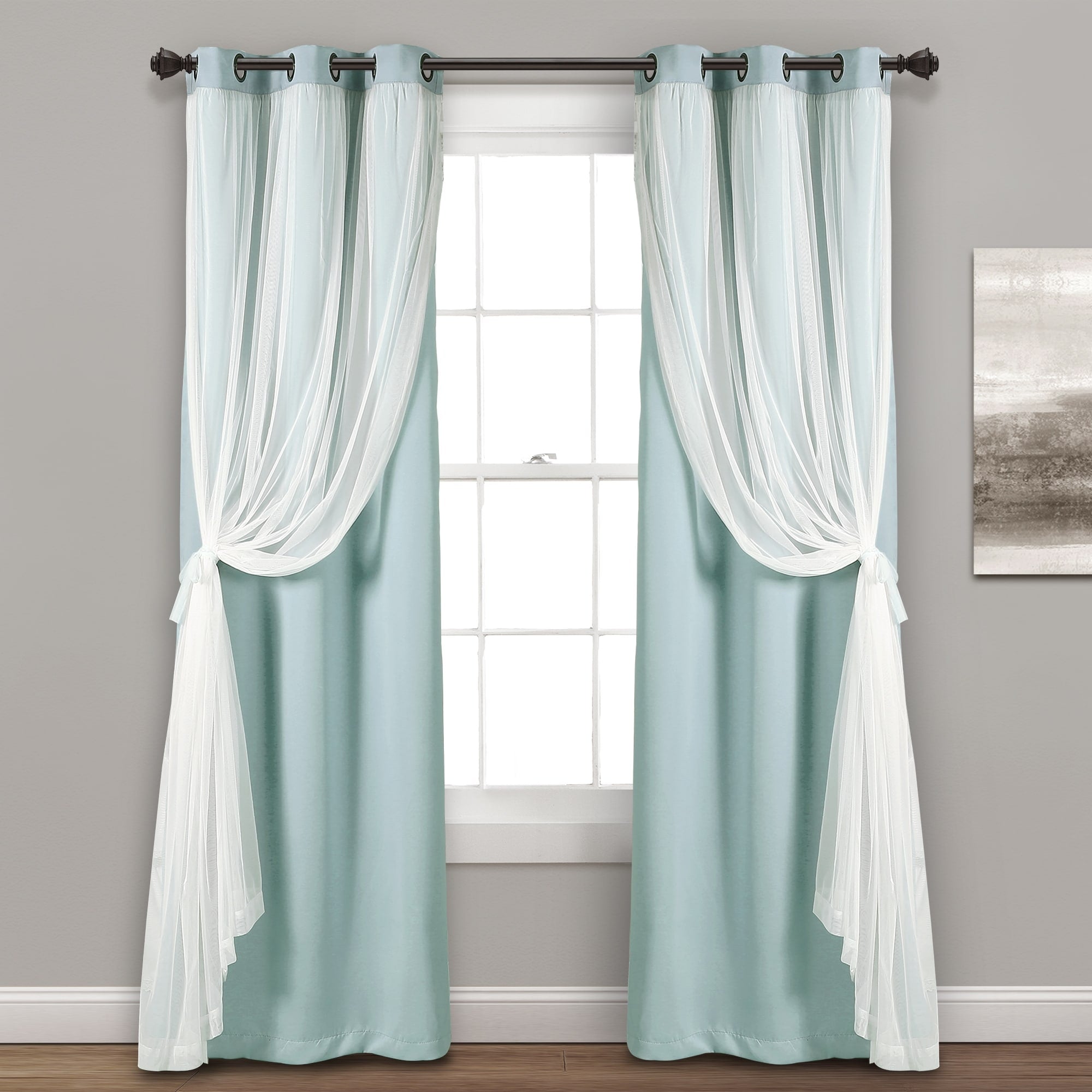 Paire de panneaux transparents à œillets Lush Decor avec doublure occultante isolante