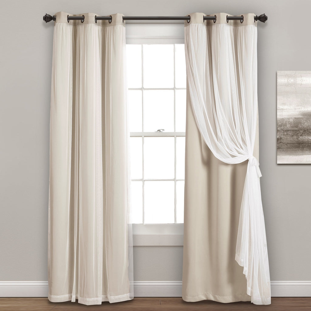 Paire de panneaux transparents à œillets Lush Decor avec doublure occultante isolante