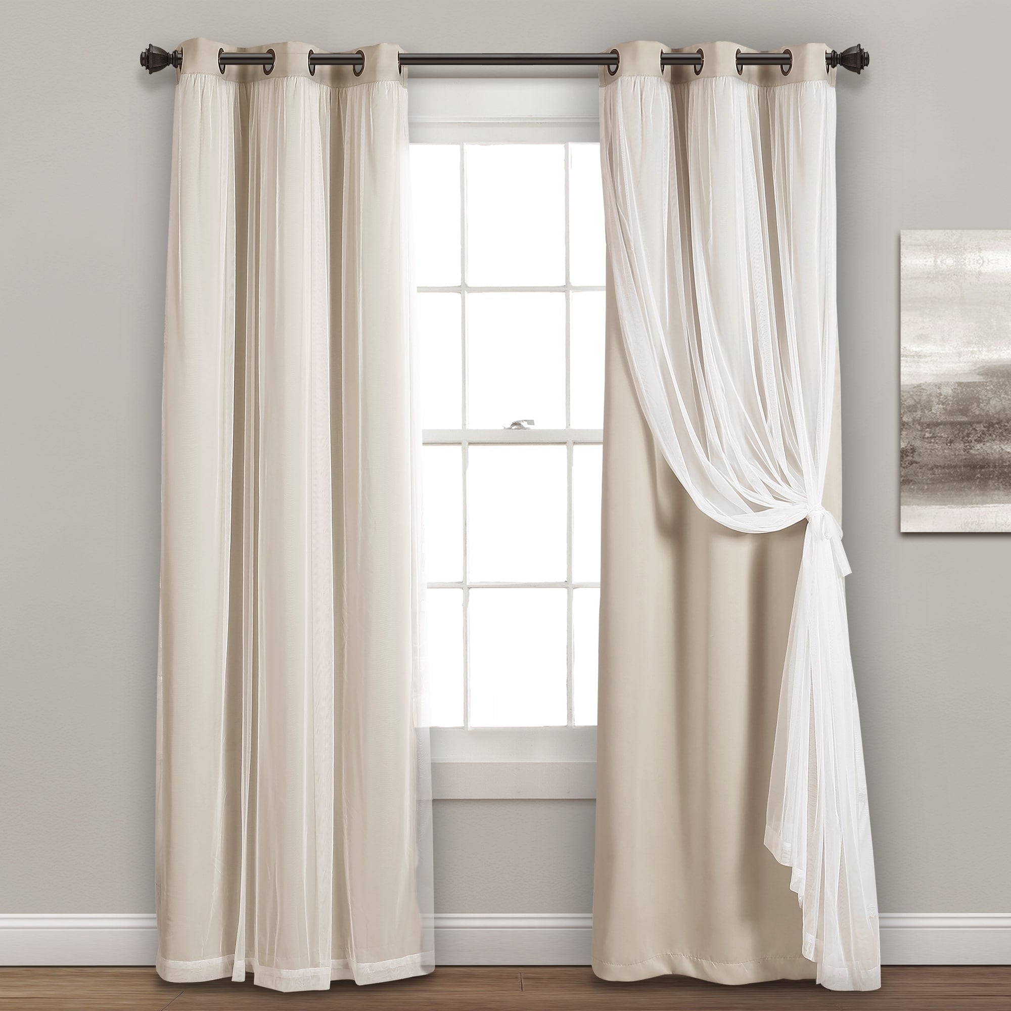 Paire de panneaux transparents à œillets Lush Decor avec doublure occultante isolante