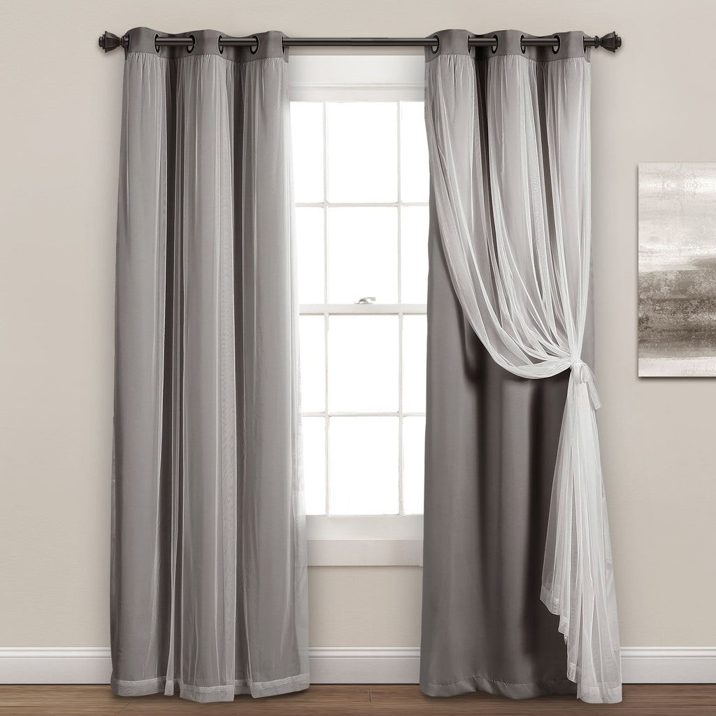 Paire de panneaux transparents à œillets Lush Decor avec doublure occultante isolante