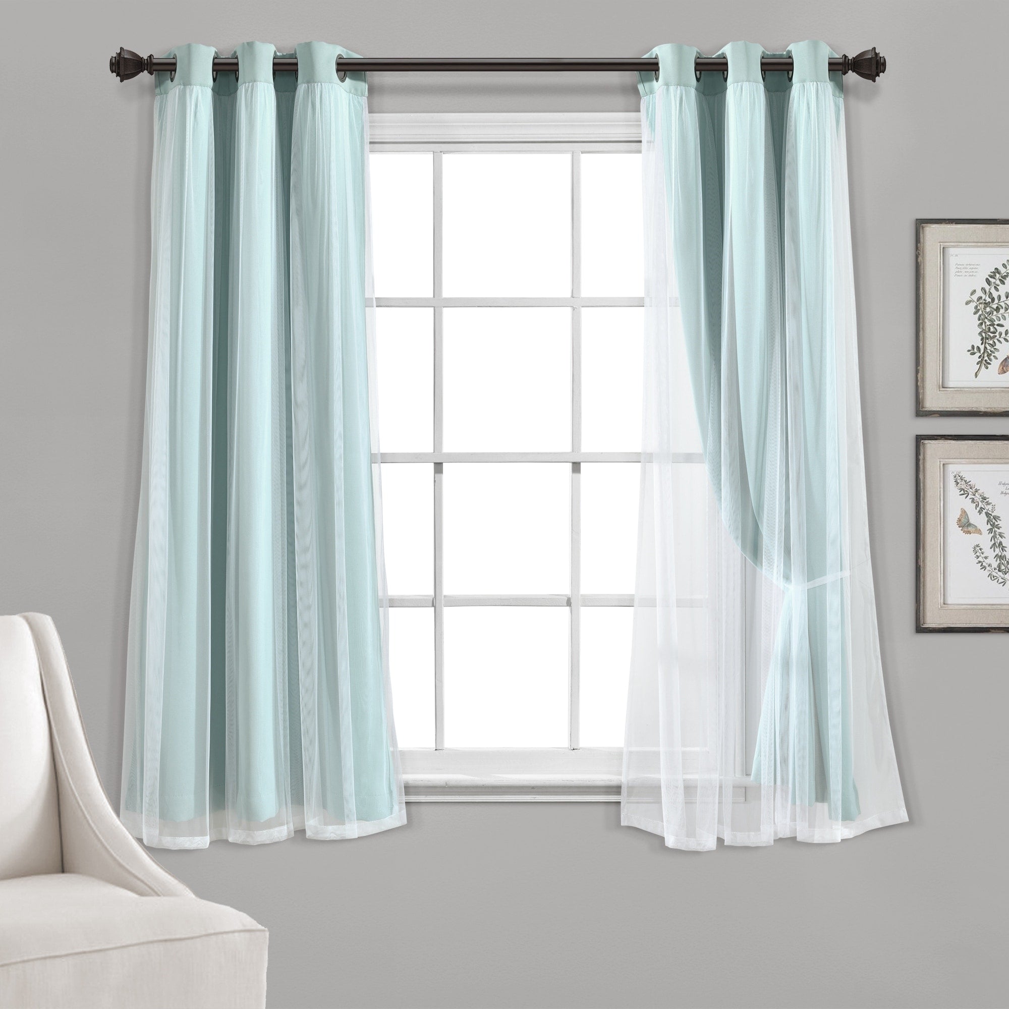 Paire de panneaux transparents à œillets Lush Decor avec doublure occultante isolante