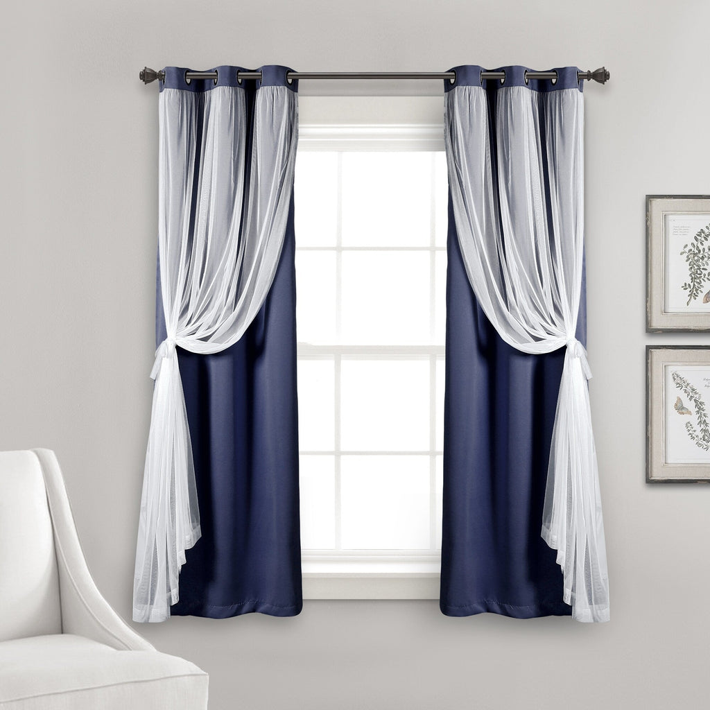 Paire de panneaux transparents à œillets Lush Decor avec doublure occultante isolante