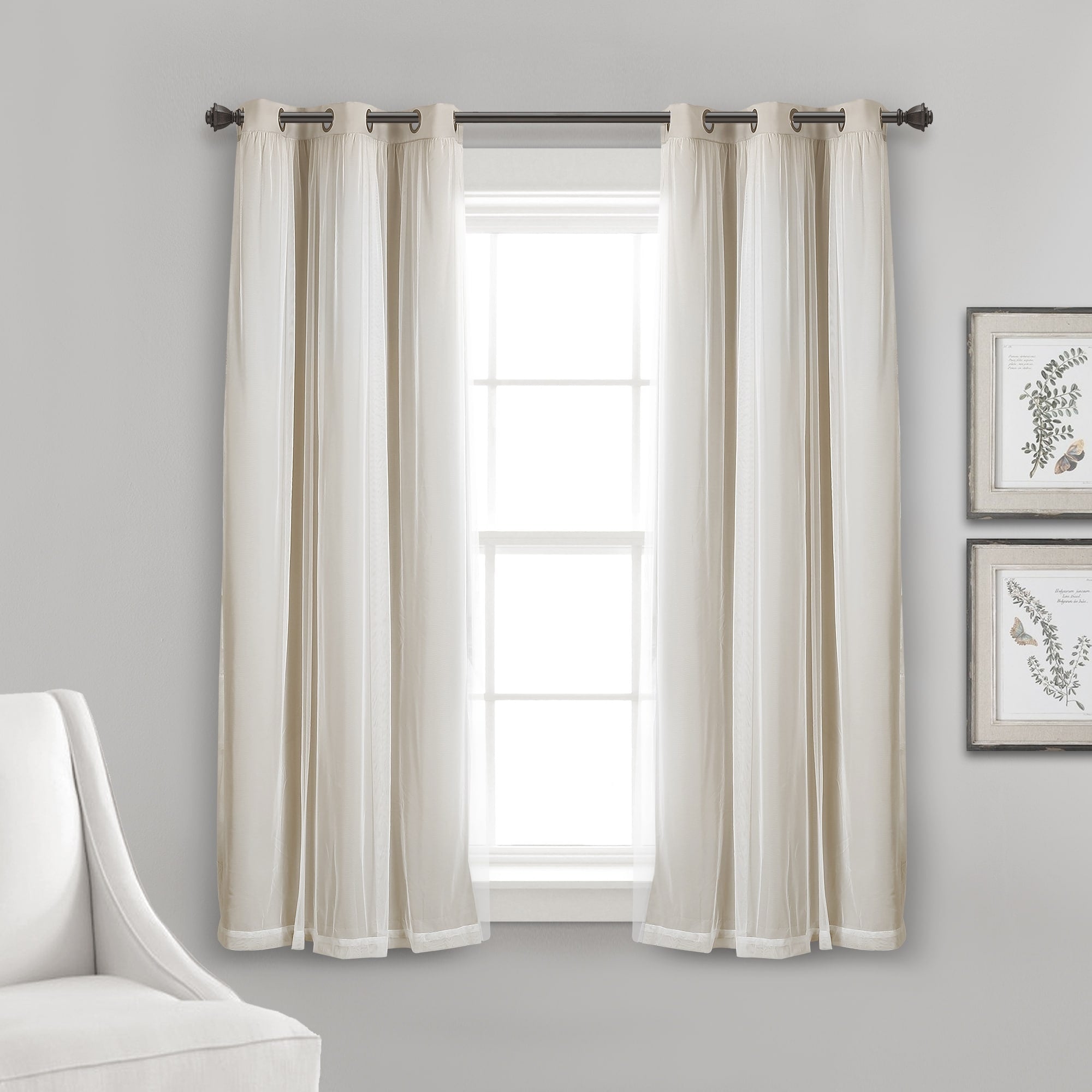 Paire de panneaux transparents à œillets Lush Decor avec doublure occultante isolante