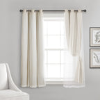 Paire de panneaux transparents à œillets Lush Decor avec doublure occultante isolante