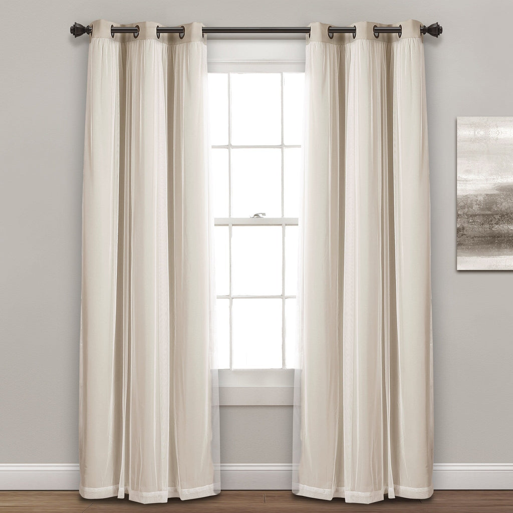 Paire de panneaux transparents à œillets Lush Decor avec doublure occultante isolante