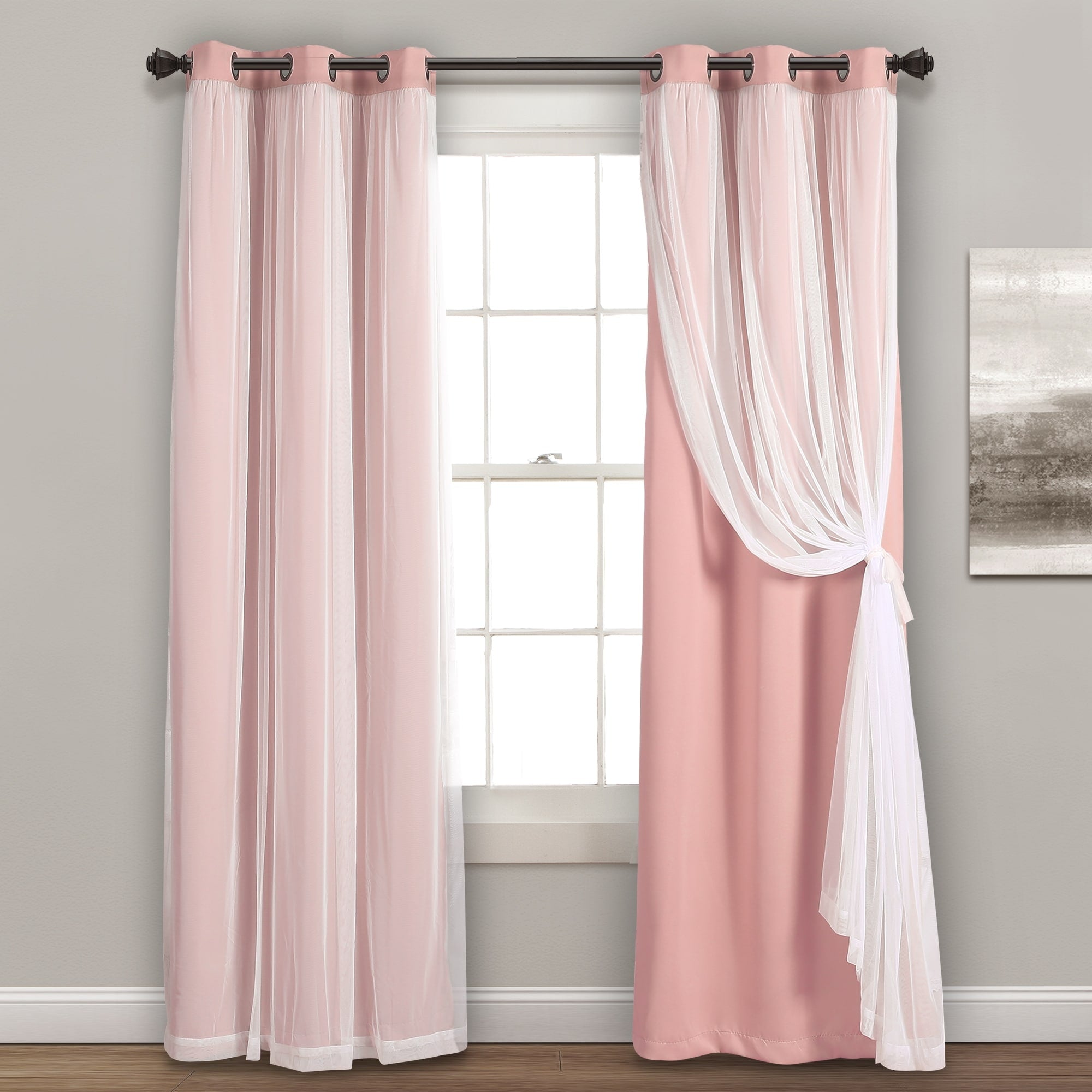 Paire de panneaux transparents à œillets Lush Decor avec doublure occultante isolante