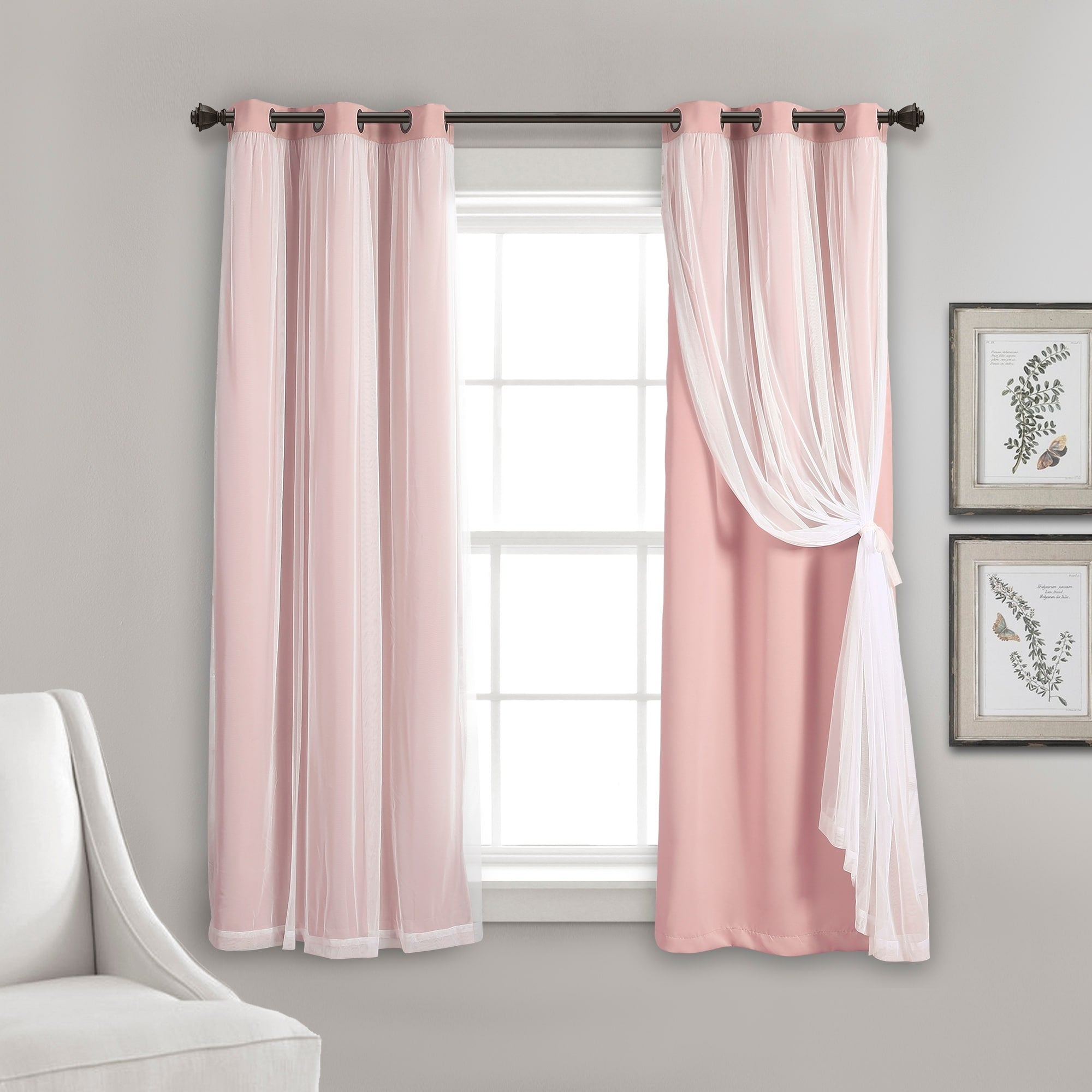 Paire de panneaux transparents à œillets Lush Decor avec doublure occultante isolante