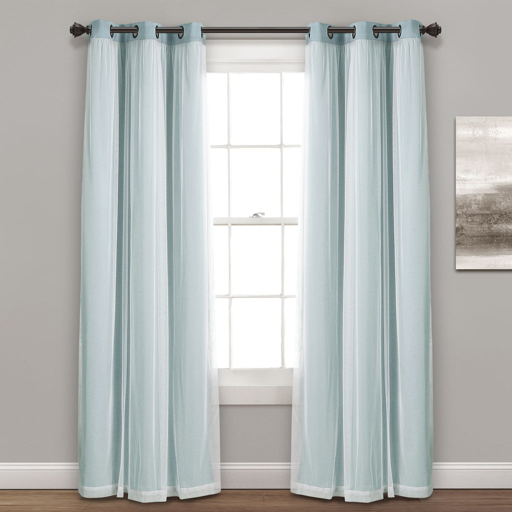 Paire de panneaux transparents à œillets Lush Decor avec doublure occultante isolante
