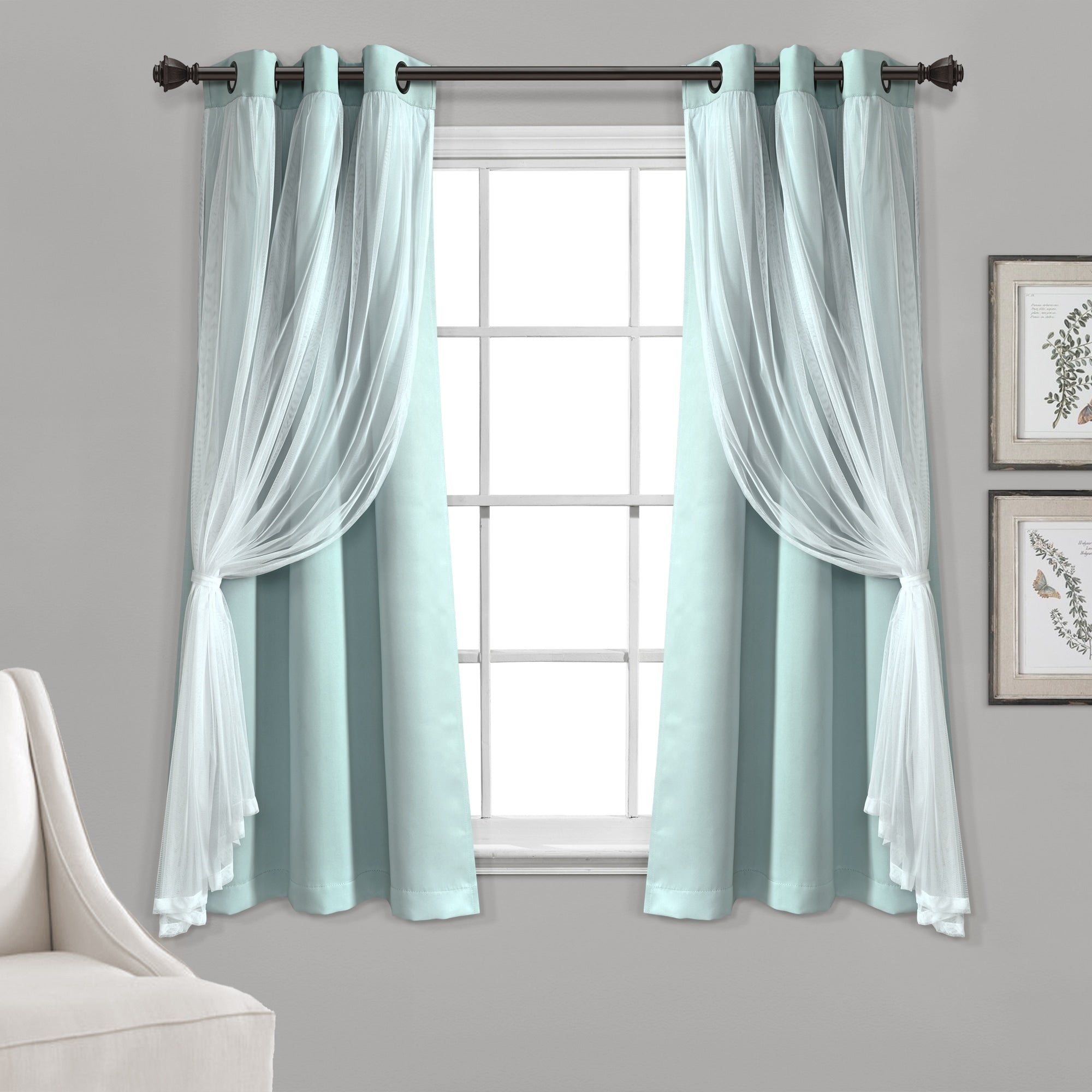 Paire de panneaux transparents à œillets Lush Decor avec doublure occultante isolante