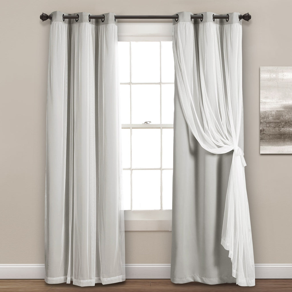 Paire de panneaux transparents à œillets Lush Decor avec doublure occultante isolante