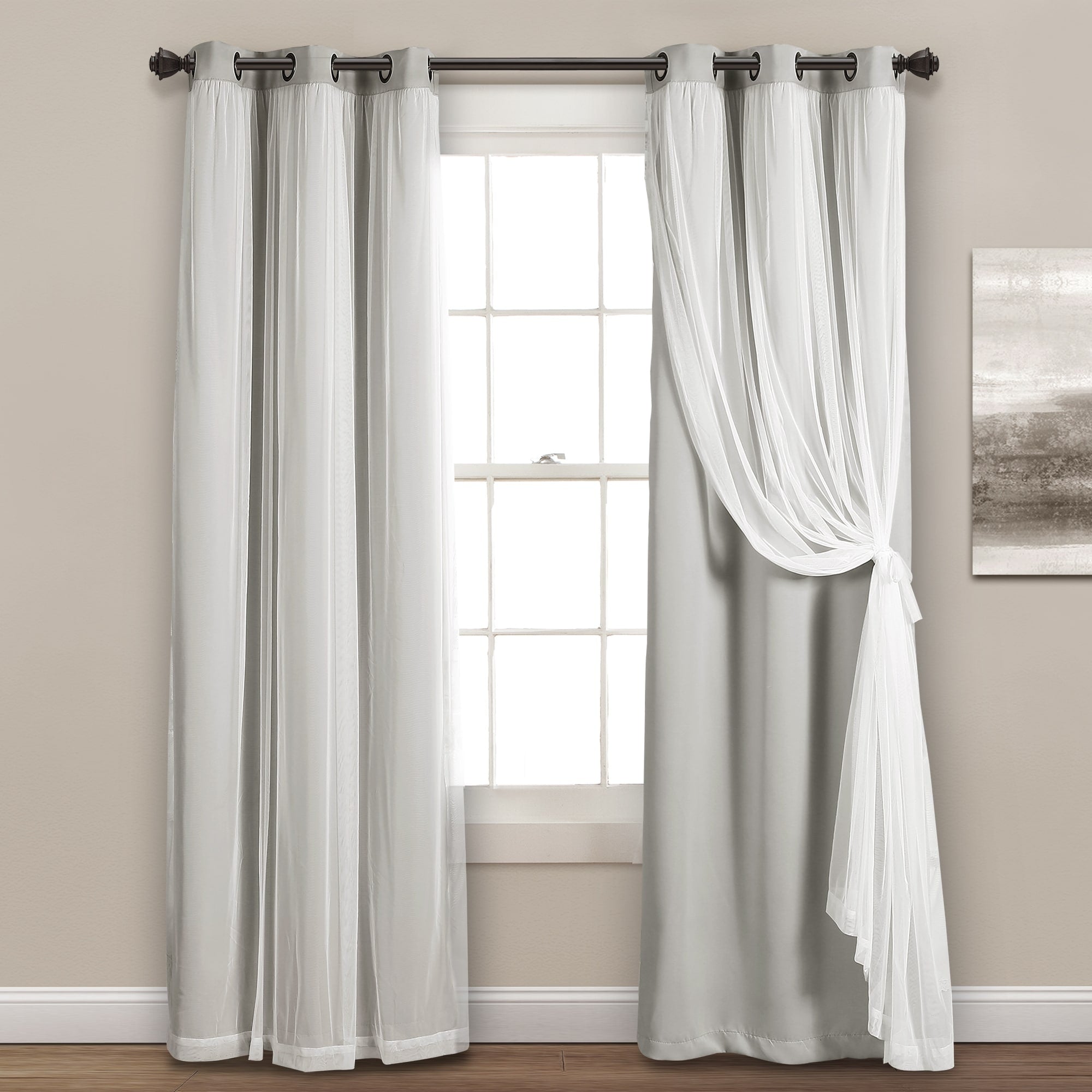Paire de panneaux transparents à œillets Lush Decor avec doublure occultante isolante