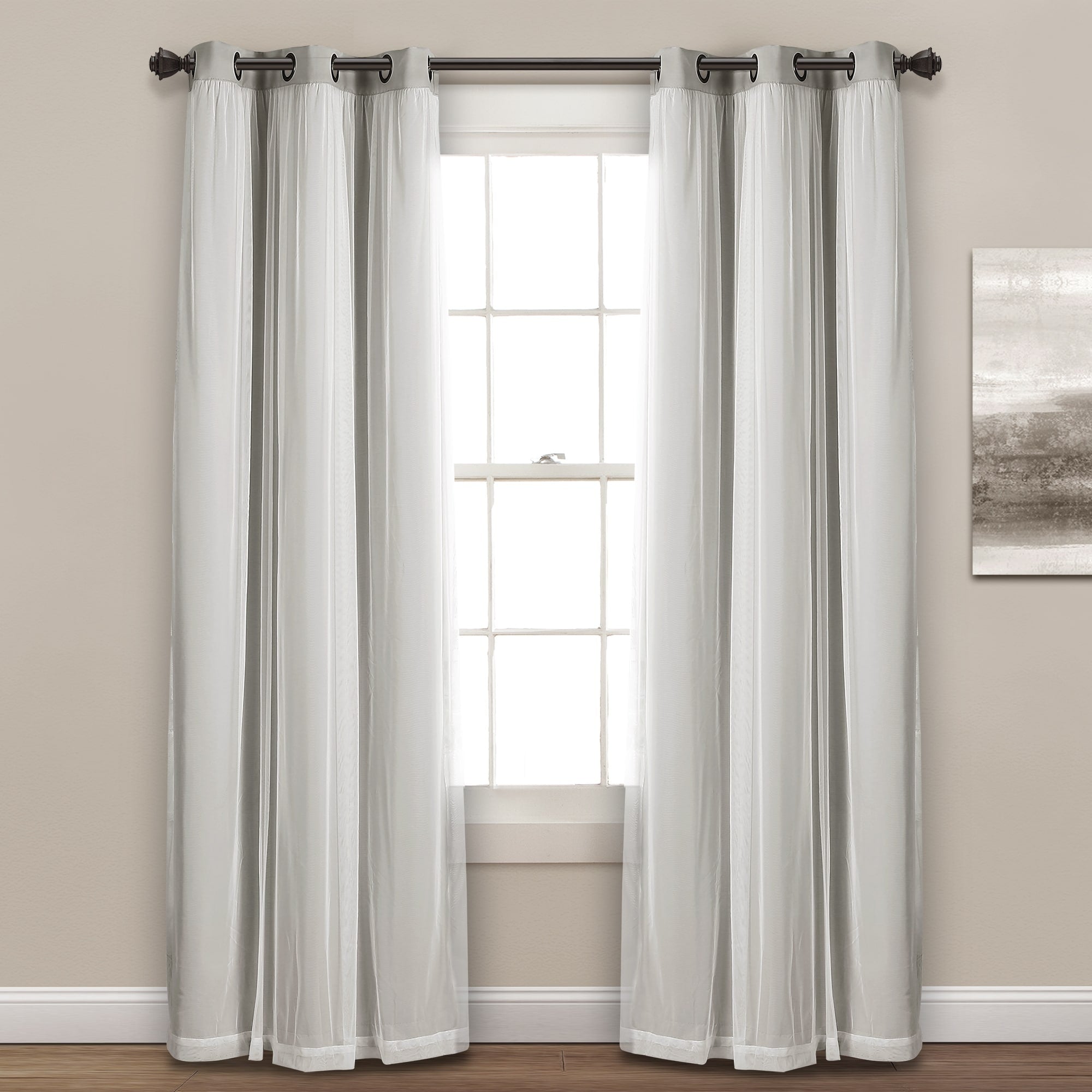 Paire de panneaux transparents à œillets Lush Decor avec doublure occultante isolante