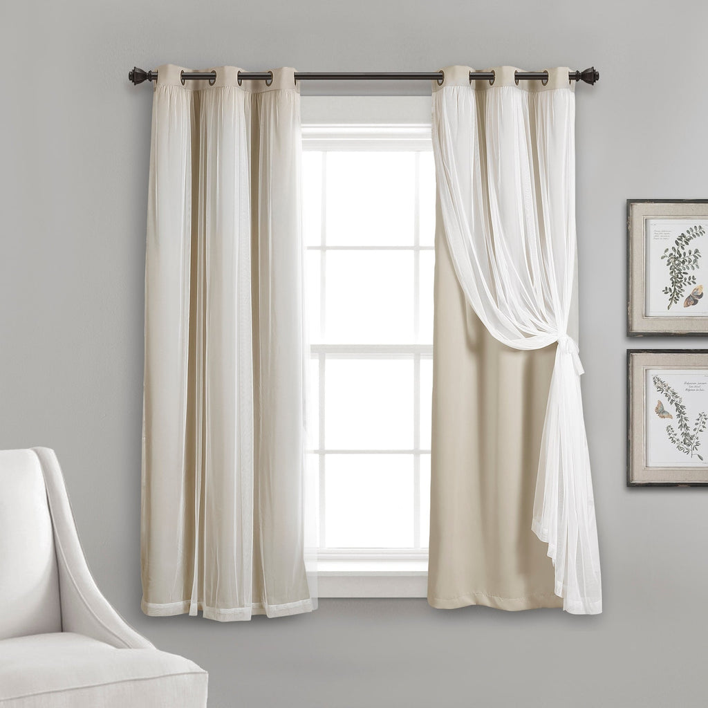 Paire de panneaux transparents à œillets Lush Decor avec doublure occultante isolante
