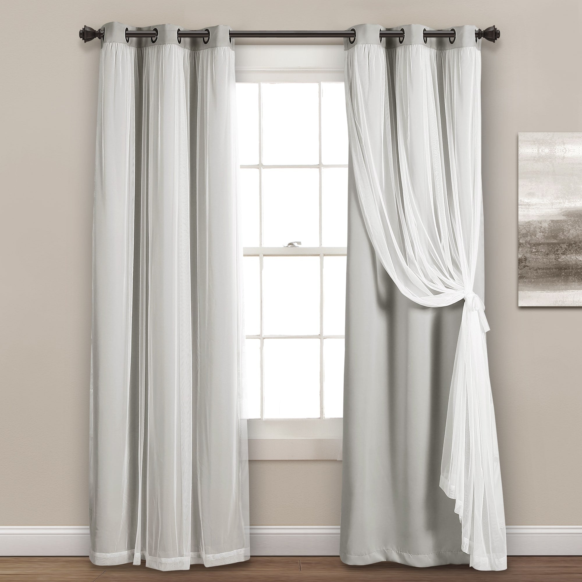 Paire de panneaux transparents à œillets Lush Decor avec doublure occultante isolante