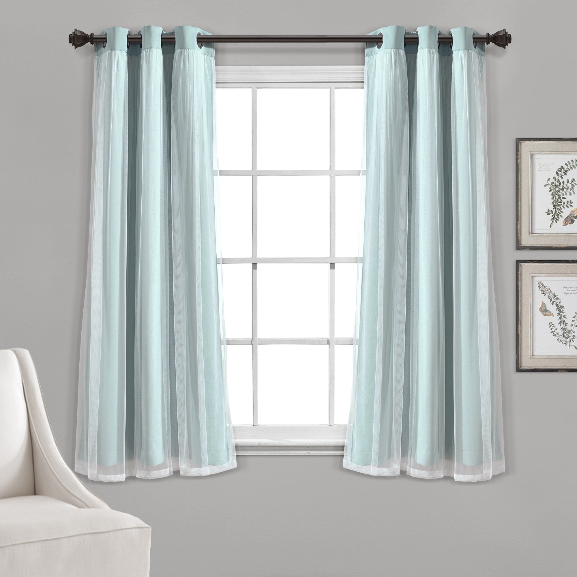 Paire de panneaux transparents à œillets Lush Decor avec doublure occultante isolante