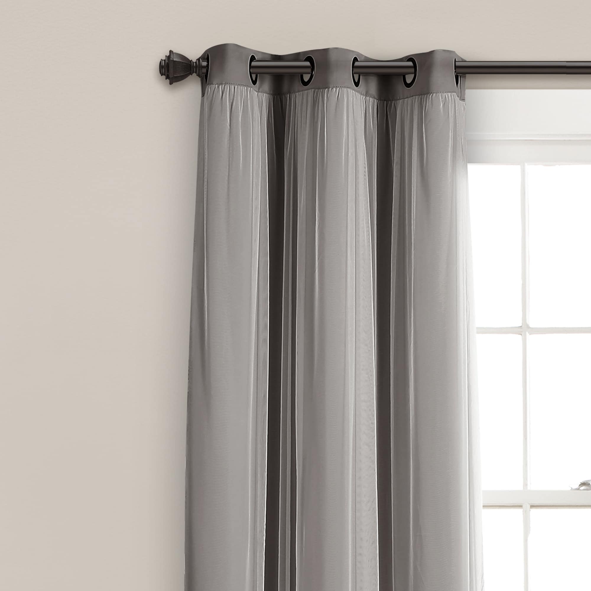 Paire de panneaux transparents à œillets Lush Decor avec doublure occultante isolante