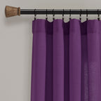 Rideau de fenêtre à panneau simple en lin Lush Decor