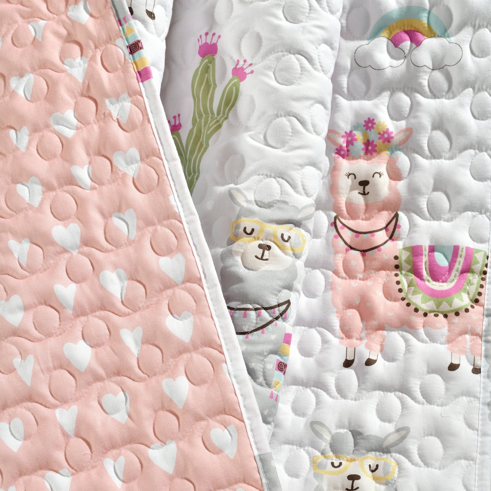 Couverture réversible Lush Decor Southwest Llama Cactus