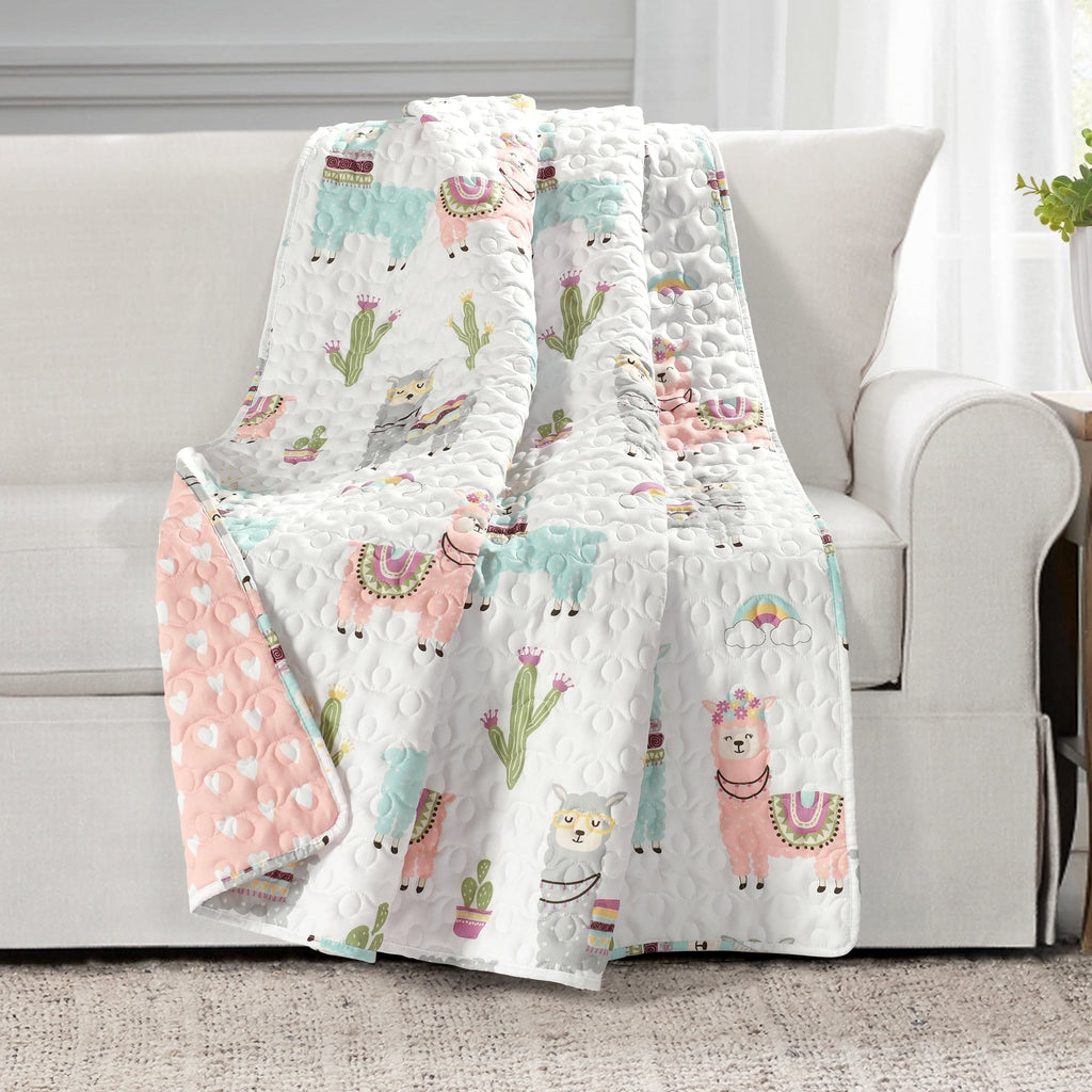 Couverture réversible Lush Decor Southwest Llama Cactus