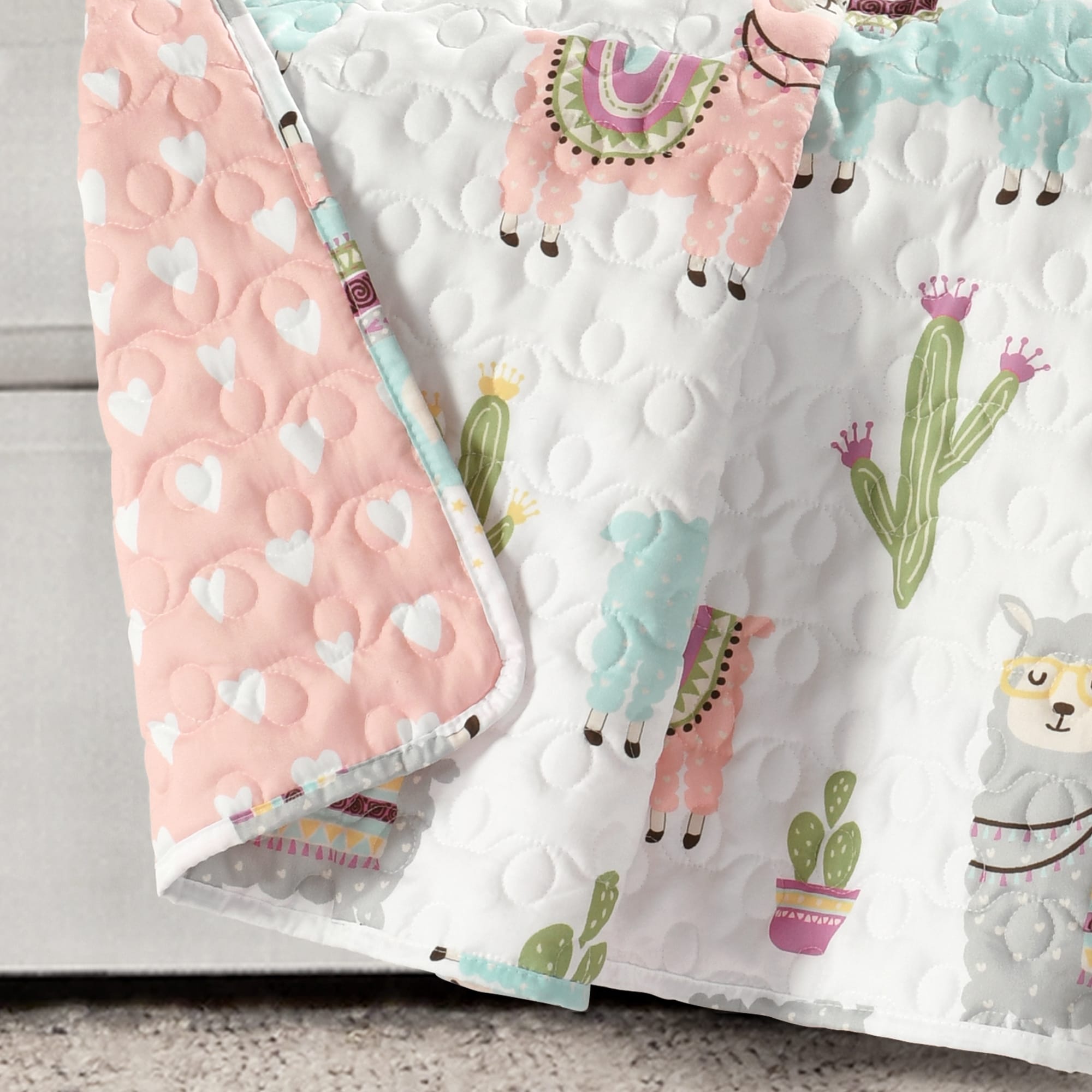 Couverture réversible Lush Decor Southwest Llama Cactus
