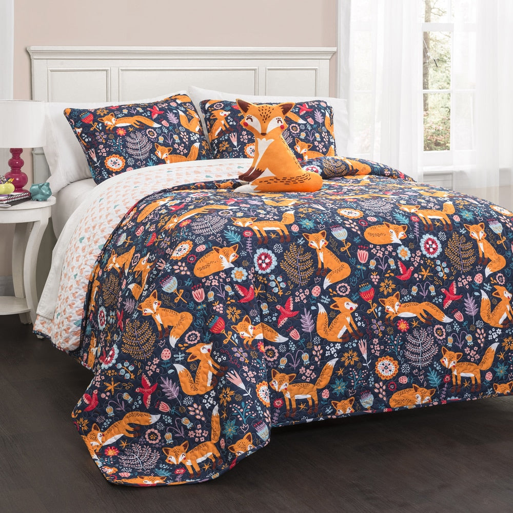 Ensemble de courtepointe 4 pièces Lush Decor Pixie Fox