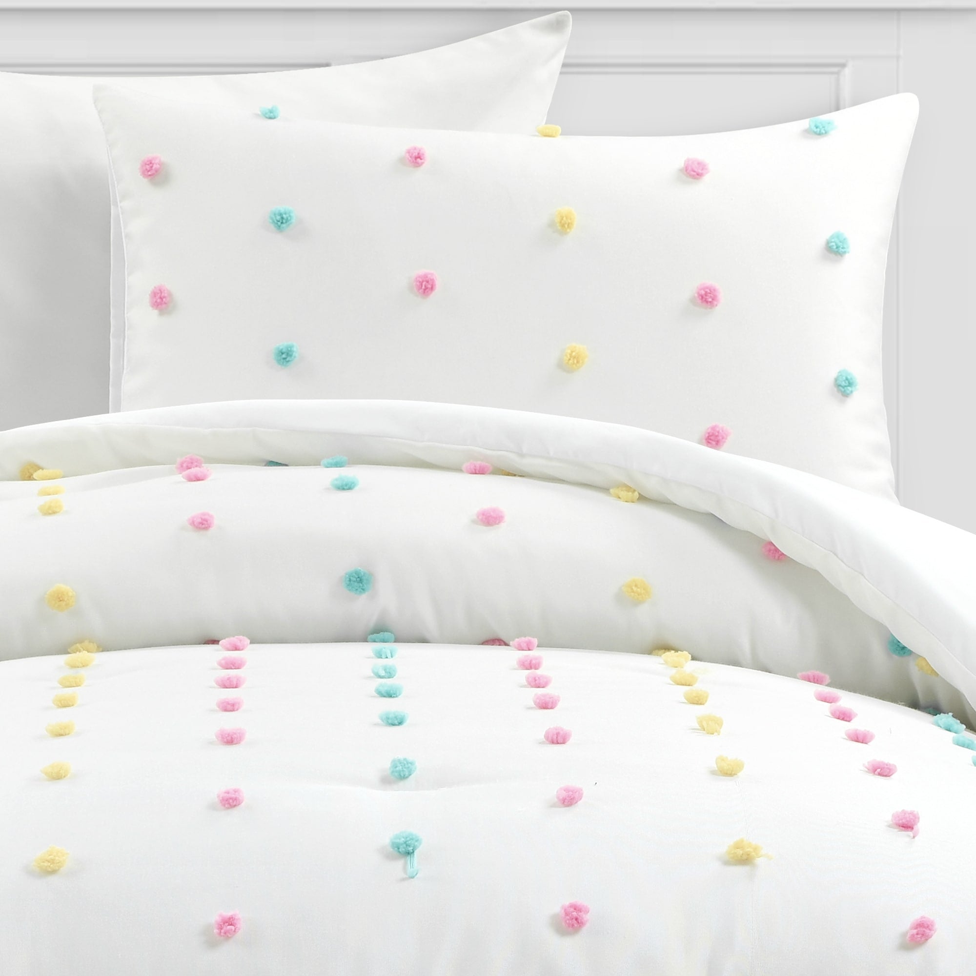Ensemble de couette touffetée à pois arc-en-ciel Lush Decor