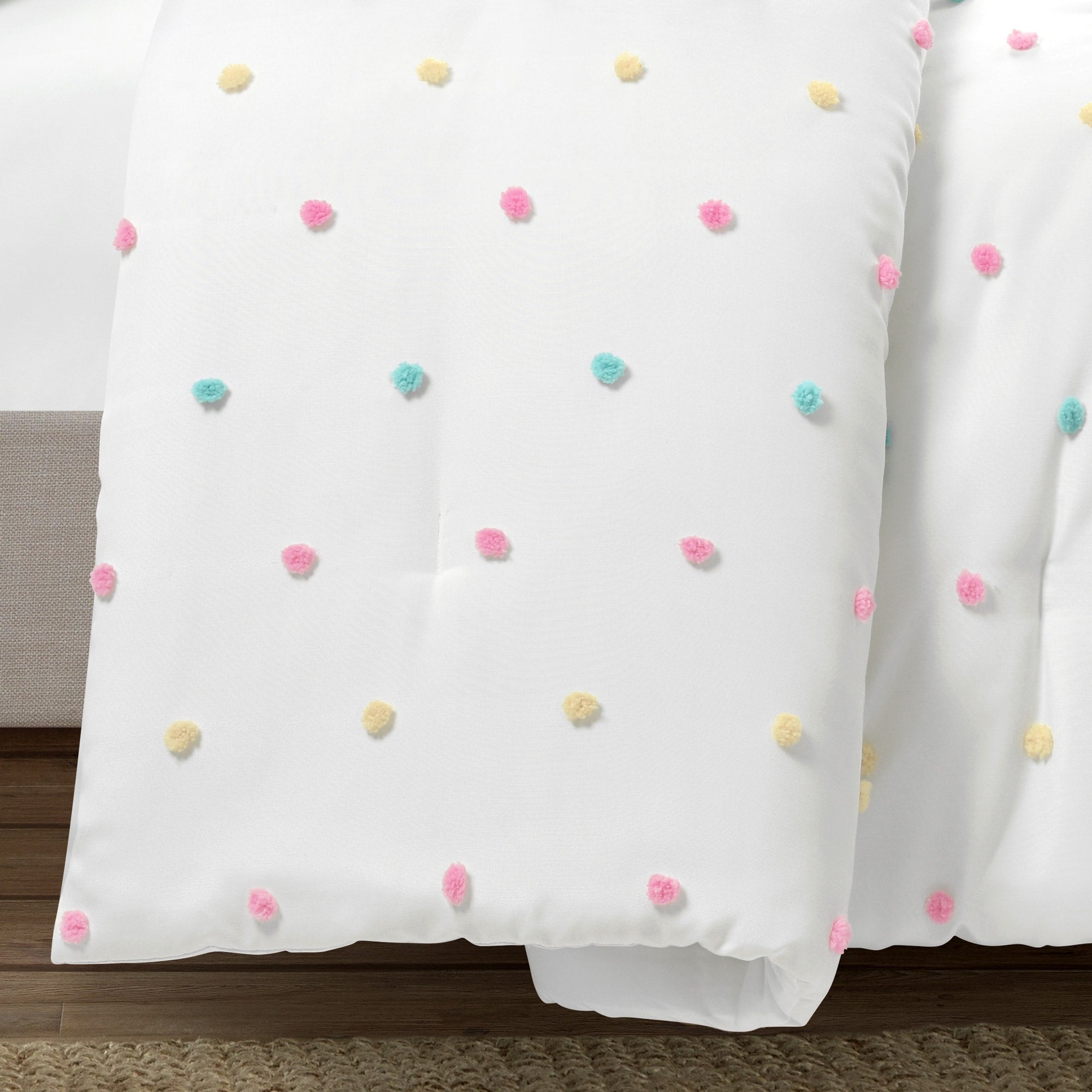 Ensemble de couette touffetée à pois arc-en-ciel Lush Decor
