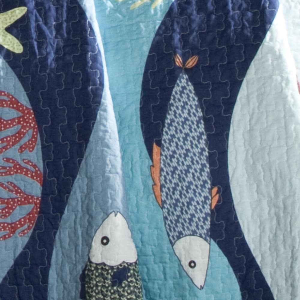 Ensemble de courtepointe en coton 3 pièces Lush Decor Sealife