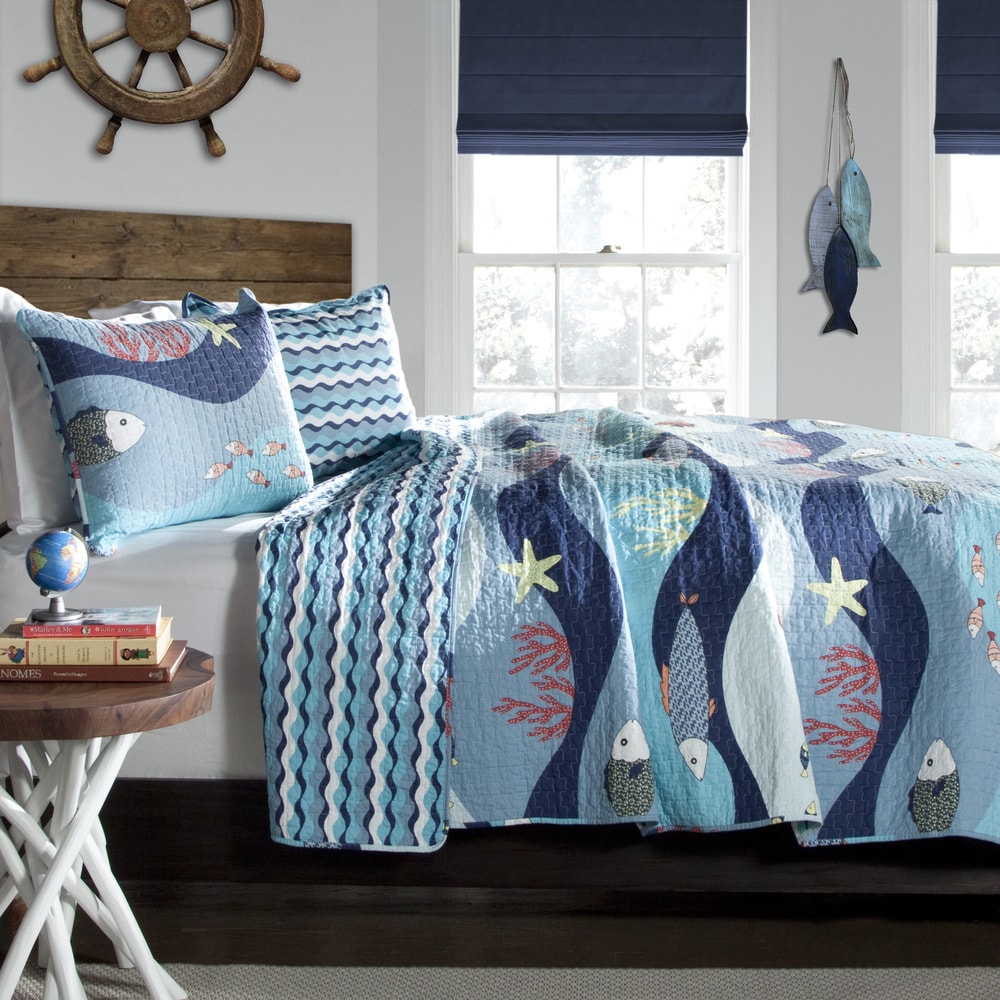 Ensemble de courtepointe en coton 3 pièces Lush Decor Sealife