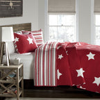 Ensemble de courtepointe 3 pièces en coton à motif étoilé Lush Decor
