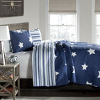 Ensemble de courtepointe 3 pièces en coton à motif étoilé Lush Decor