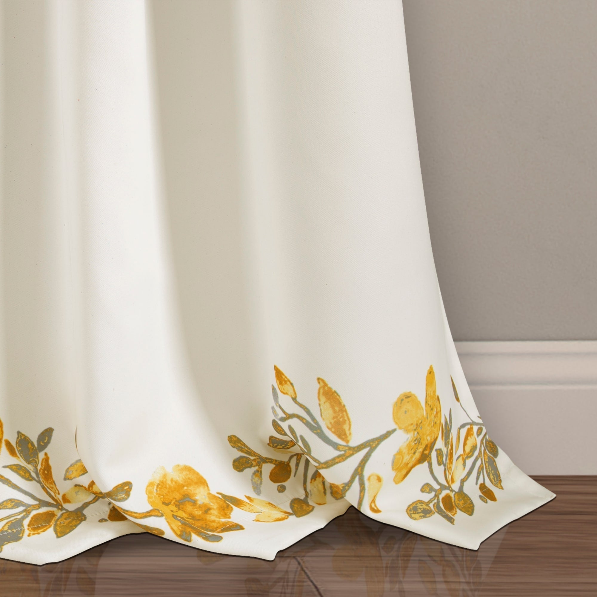 Paire de rideaux occultants à motif floral Elcaro pour porche et salle à manger