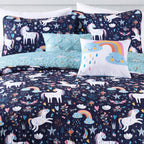 Ensemble de courtepointe à motif licorne/cœur Marguerite Porch &amp; Den