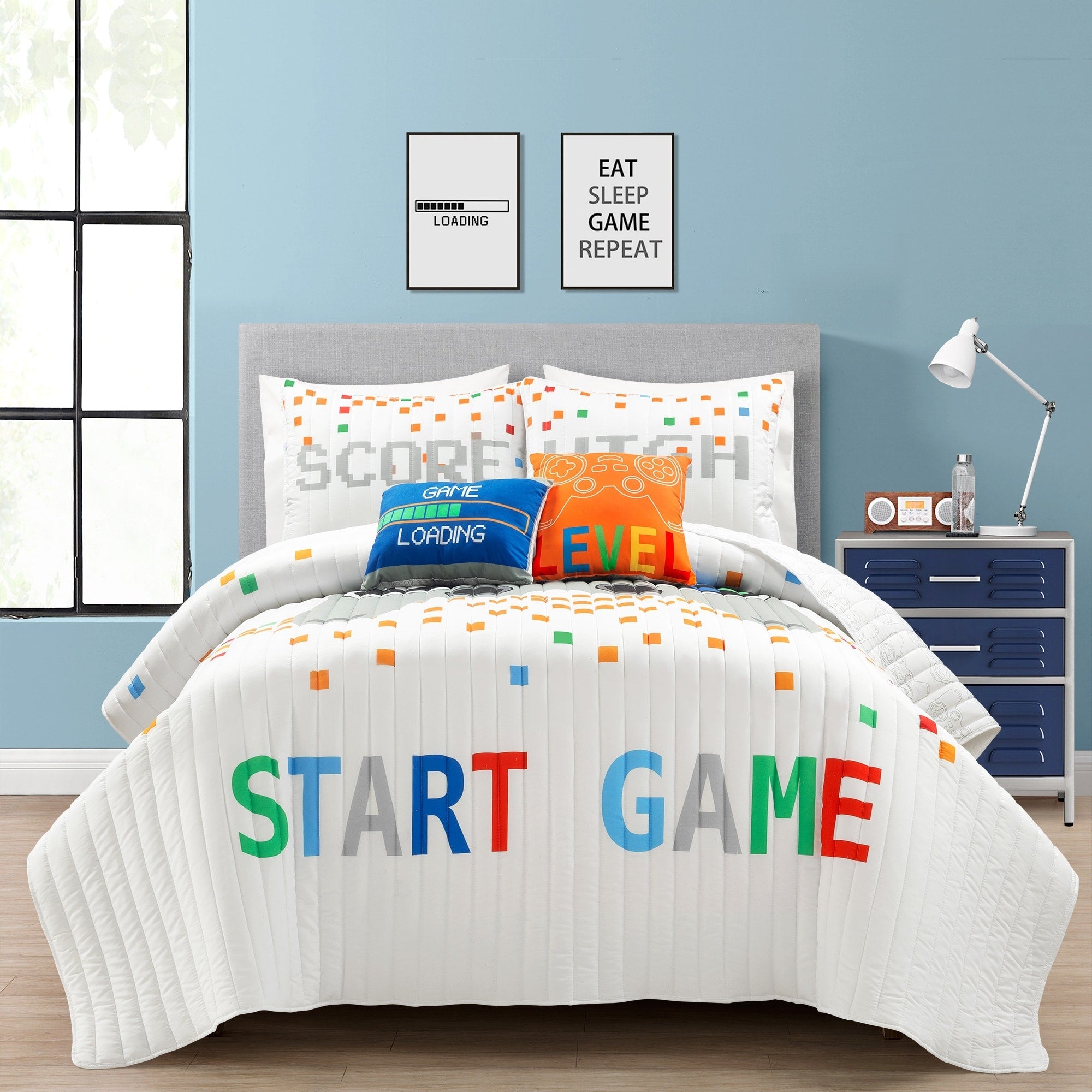 Ensemble de courtepointe 5 pièces pour enfants Lush Decor à thème jeux vidéo
