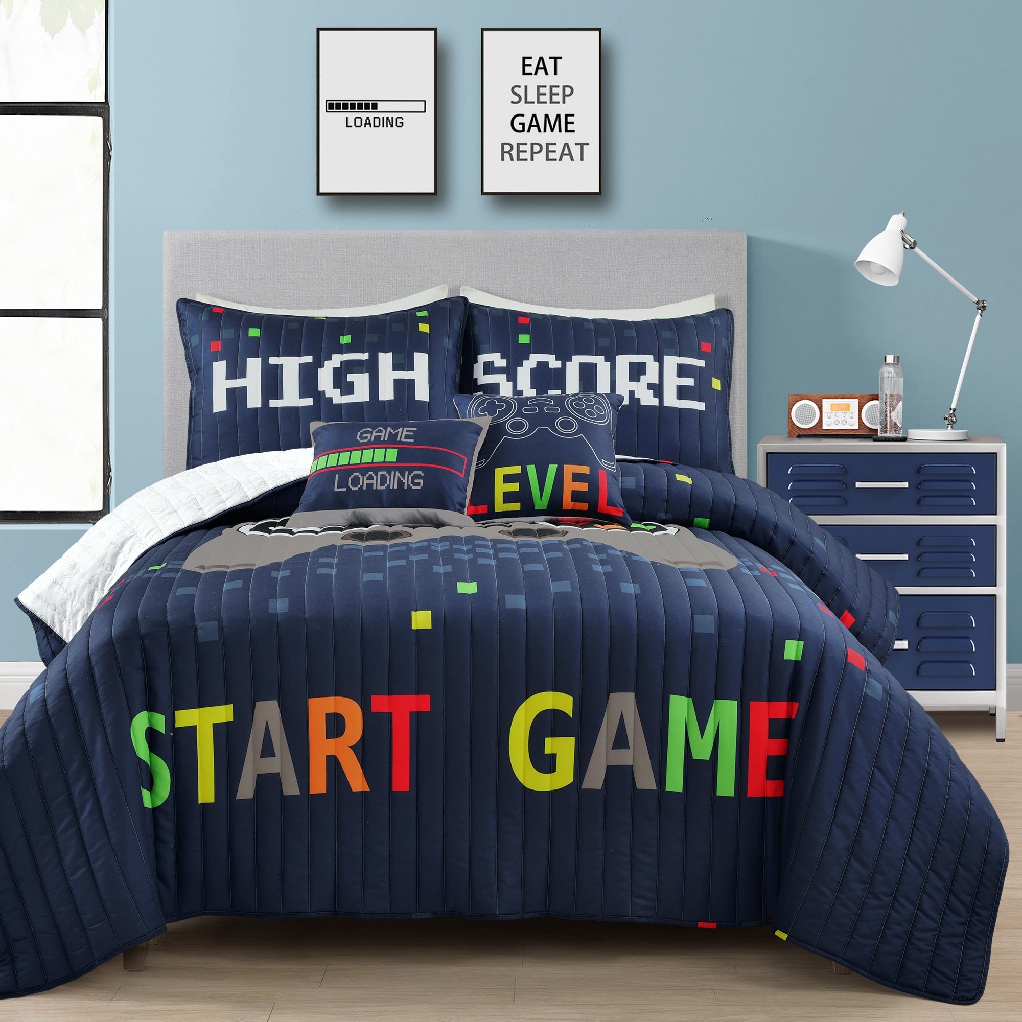 Ensemble de courtepointe 5 pièces pour enfants Lush Decor à thème jeux vidéo