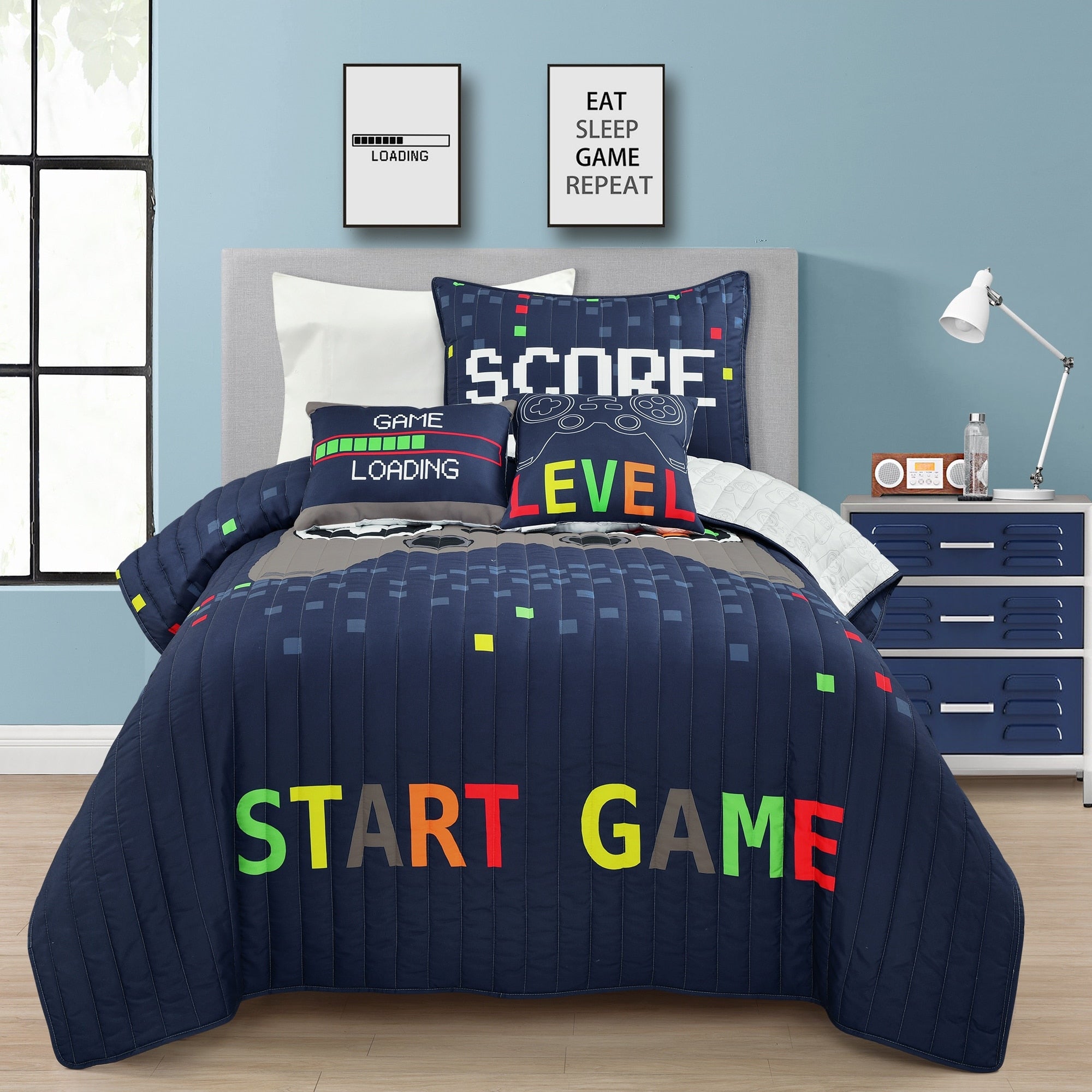 Ensemble de courtepointe 5 pièces pour enfants Lush Decor à thème jeux vidéo