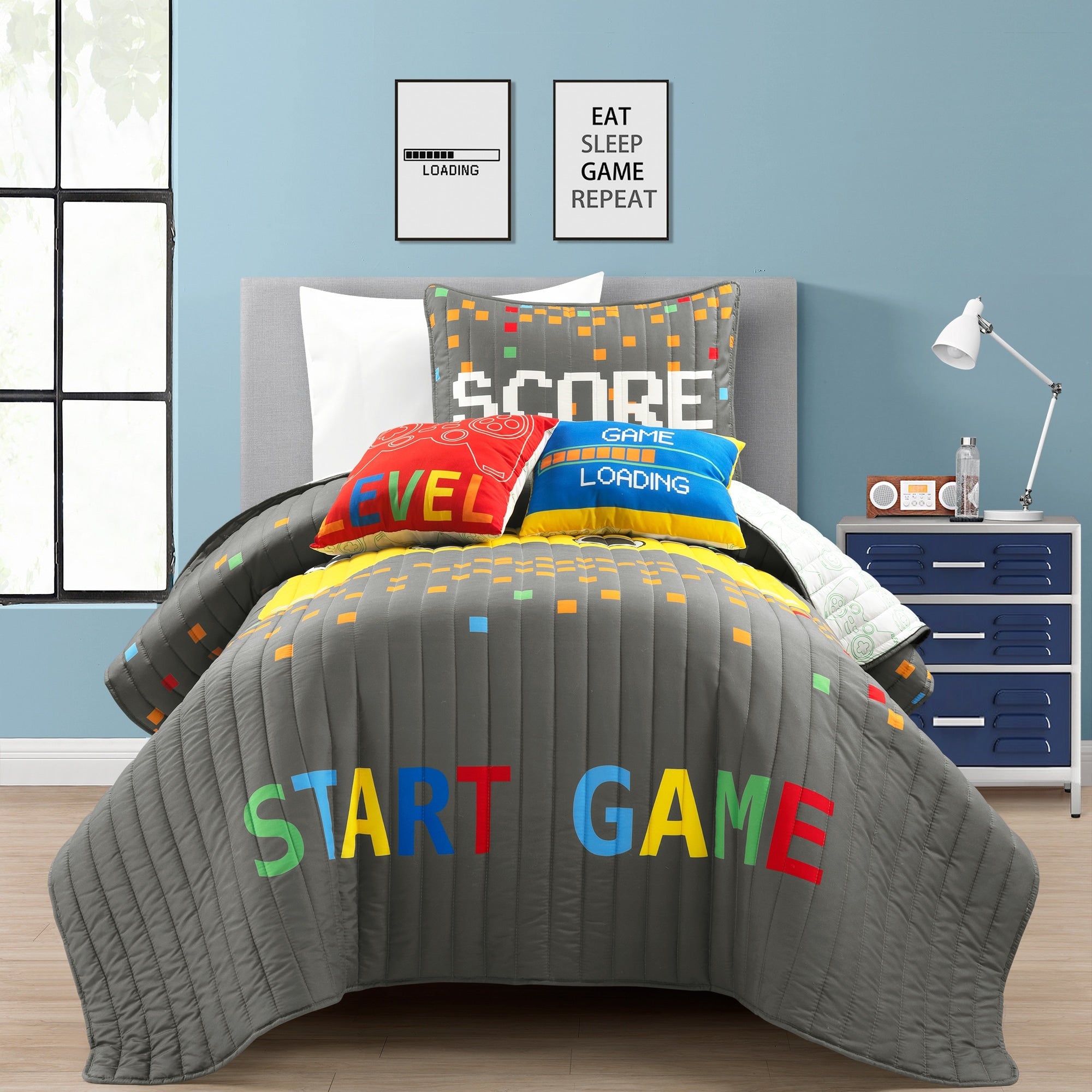 Ensemble de courtepointe 5 pièces pour enfants Lush Decor à thème jeux vidéo