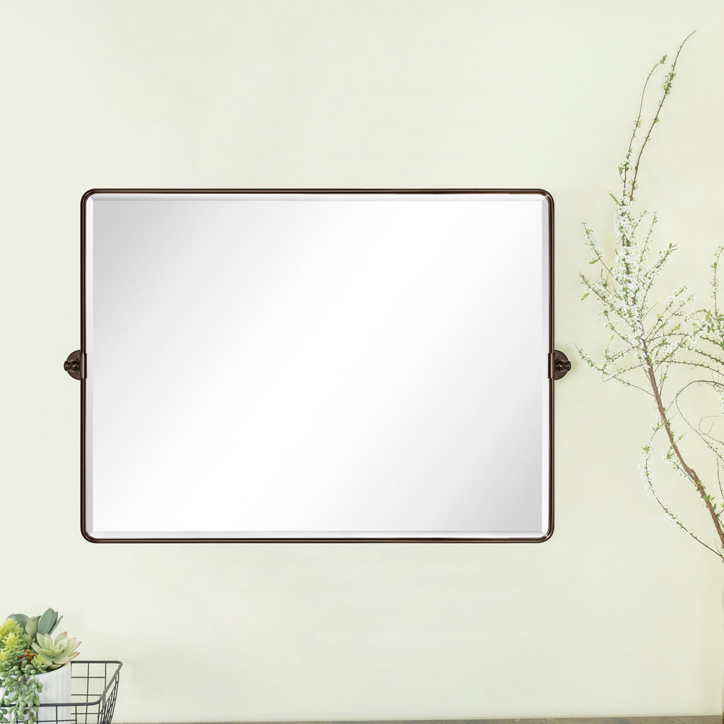 Miroir de salle de bain/de vanité biseauté horizontal TEHOME Lutalo