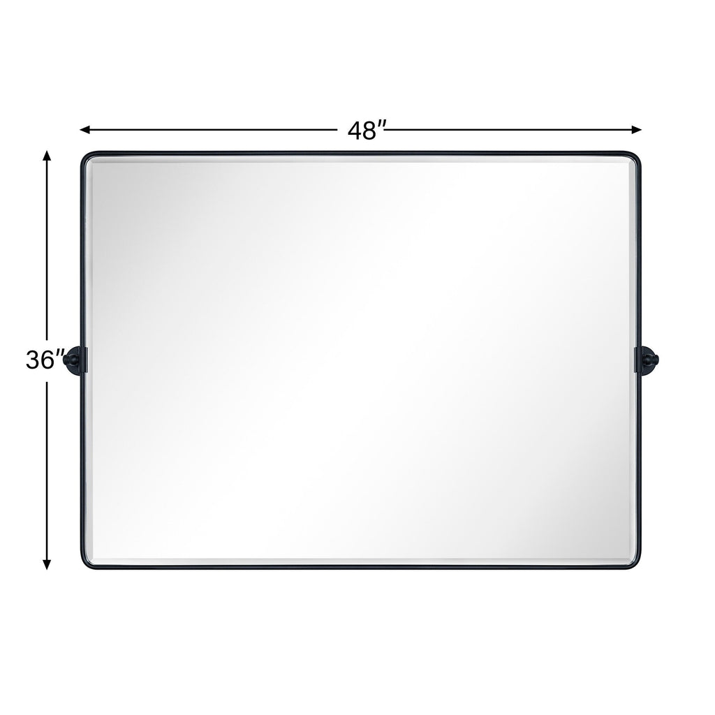 Miroir de salle de bain/de vanité biseauté horizontal TEHOME Lutalo