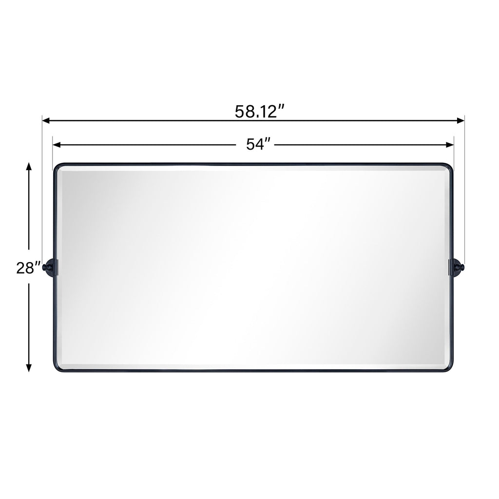 Miroir de salle de bain/de vanité biseauté horizontal TEHOME Lutalo