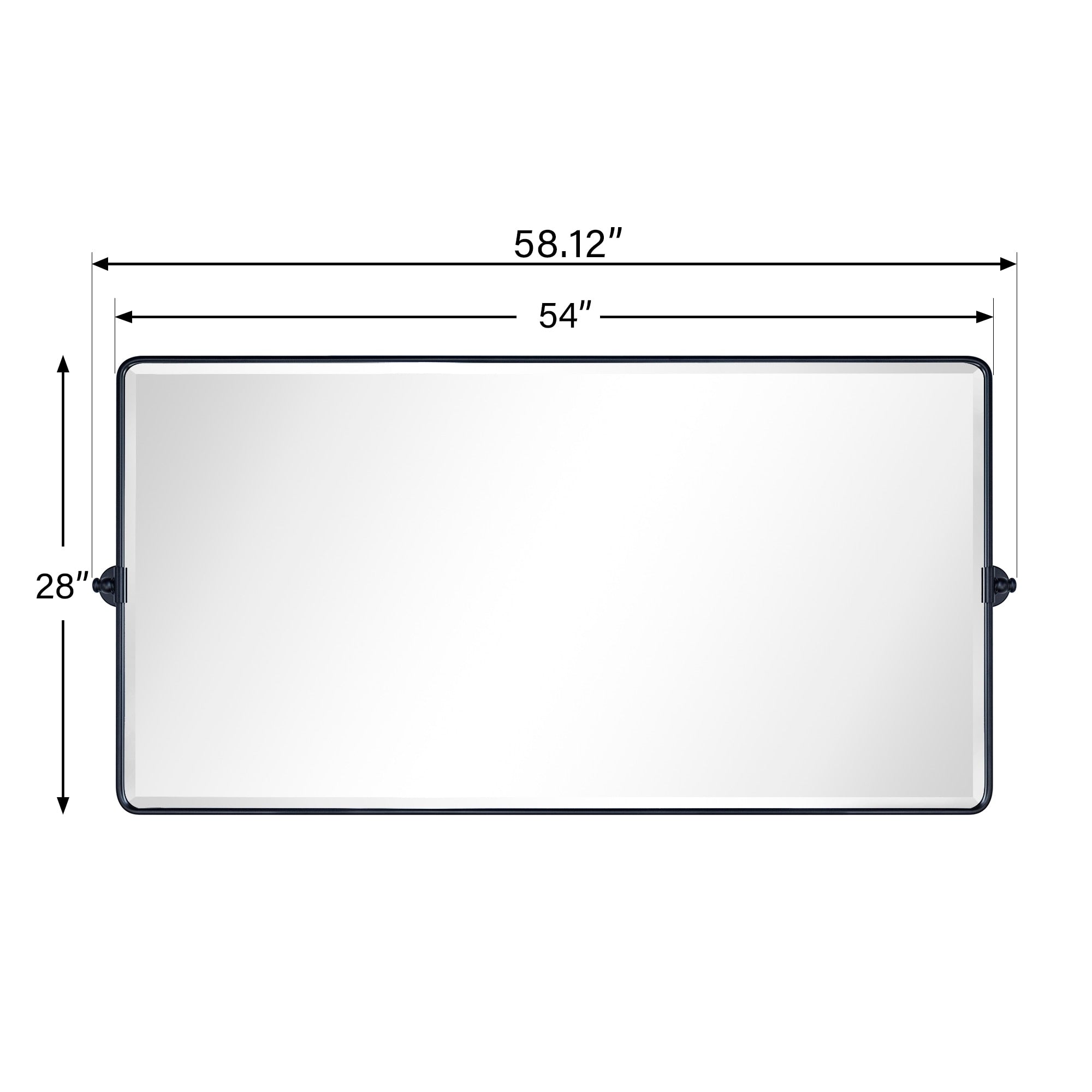 Miroir de salle de bain/de vanité biseauté horizontal TEHOME Lutalo