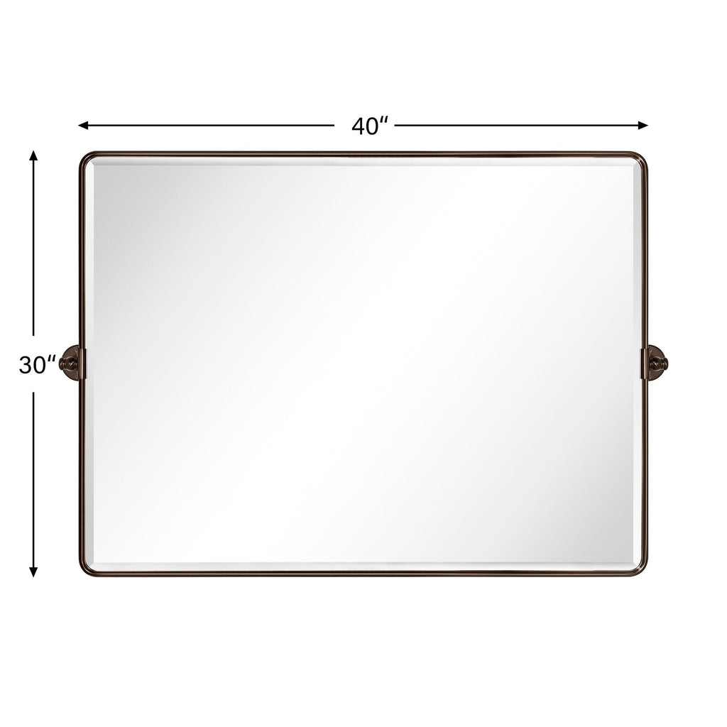Miroir de salle de bain/de vanité biseauté horizontal TEHOME Lutalo