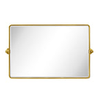 Miroir de salle de bain/de vanité biseauté horizontal TEHOME Lutalo