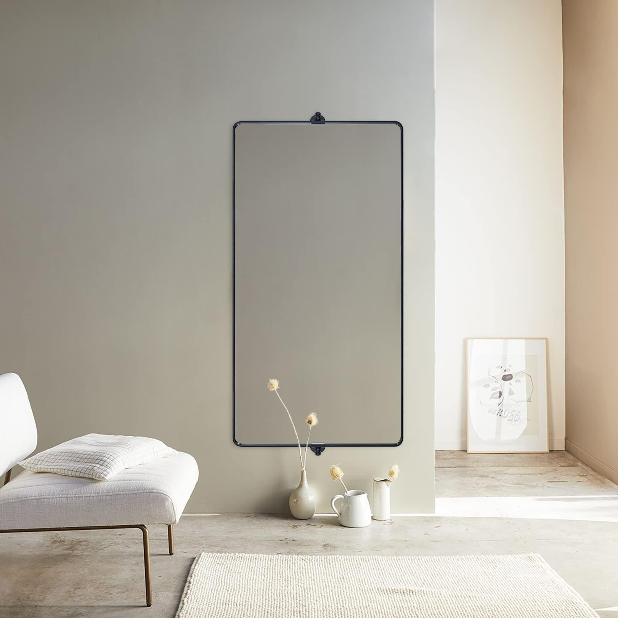 Miroir de salle de bain/de vanité biseauté horizontal TEHOME Lutalo