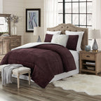 Ensemble de couette réversible luxueux en peluche et sherpa à poils longs Swift Home