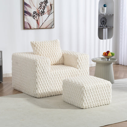 Canapé de compression en velours côtelé luxueux Lingge avec pouf