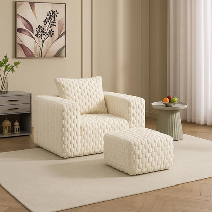 Canapé de compression en velours côtelé luxueux Lingge avec pouf