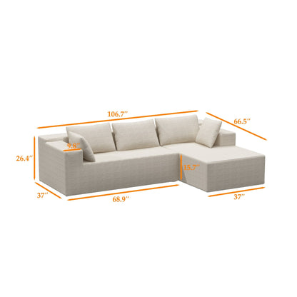 Canapé sectionnel luxueux et confortable de couleur crème